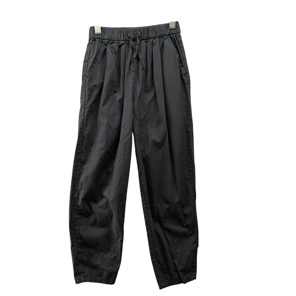 H&M Kids Size 7 Relaxed Pull On Pants Black Drawstring Baggy‎ Lightweight Cotton
